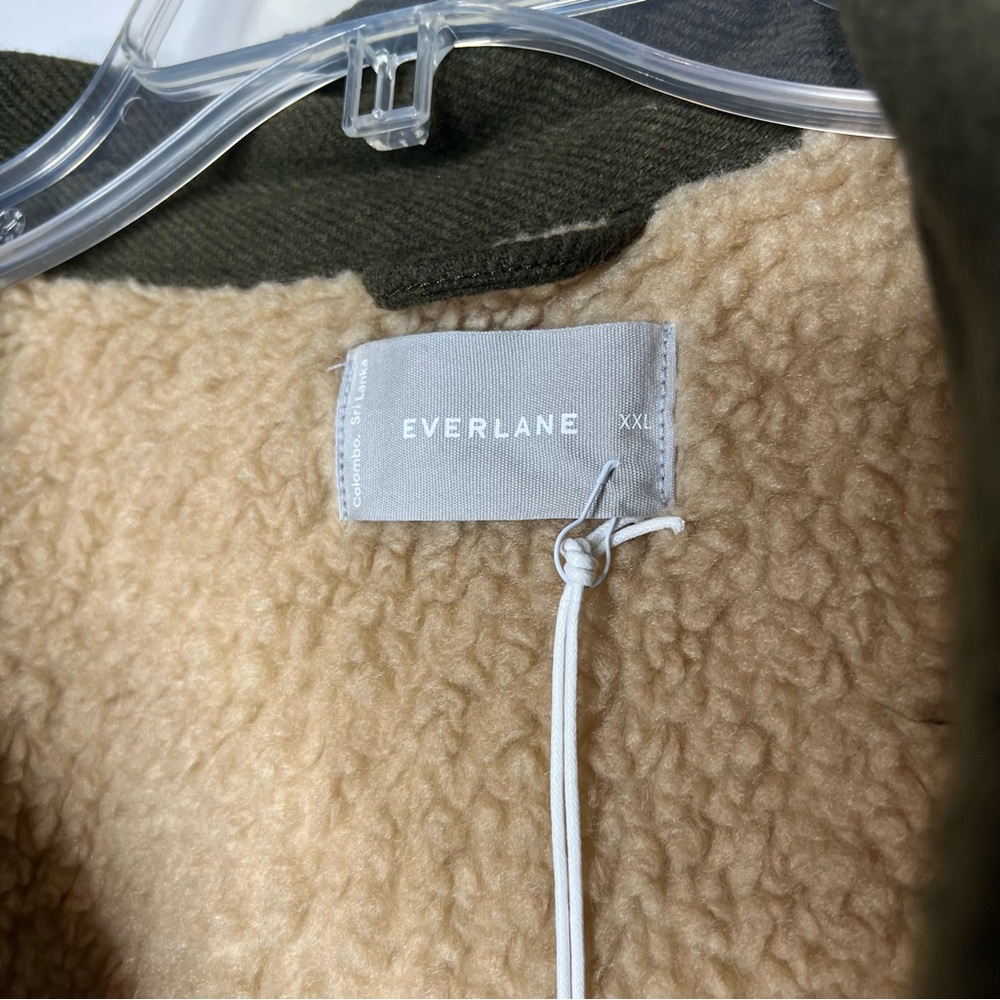 Everlane ReNew Fleece Lined Overshirt XXL Green Heavyweight Jacket NWT - Picture 7 of 12